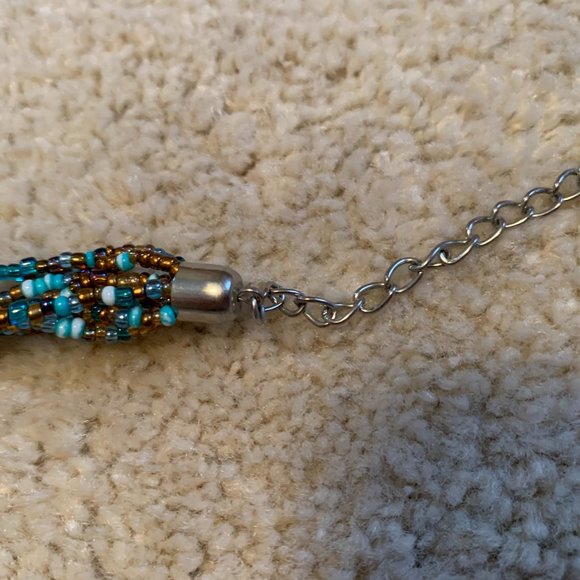 Faux Turquoise, Tiger Eye and Beaded Statement Necklace - Picture 10 of 14